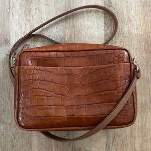 Clare V Marisol Crossbody Purse in Cuoio Croco Leather
